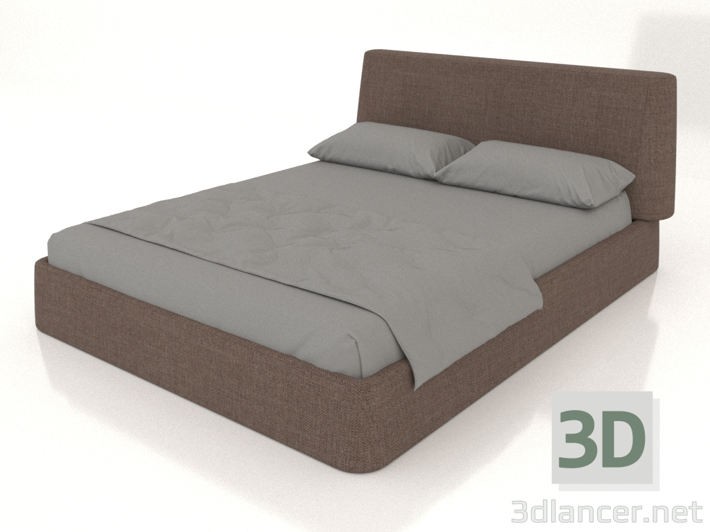 3d model Double bed Picea 1600 (brown) - preview