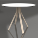 modèle 3D Table à manger ronde sur pied colonne Ø90 (Sable) - preview