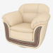 3d model Light leather armchair with wood inlays (1170x1030x950) - preview