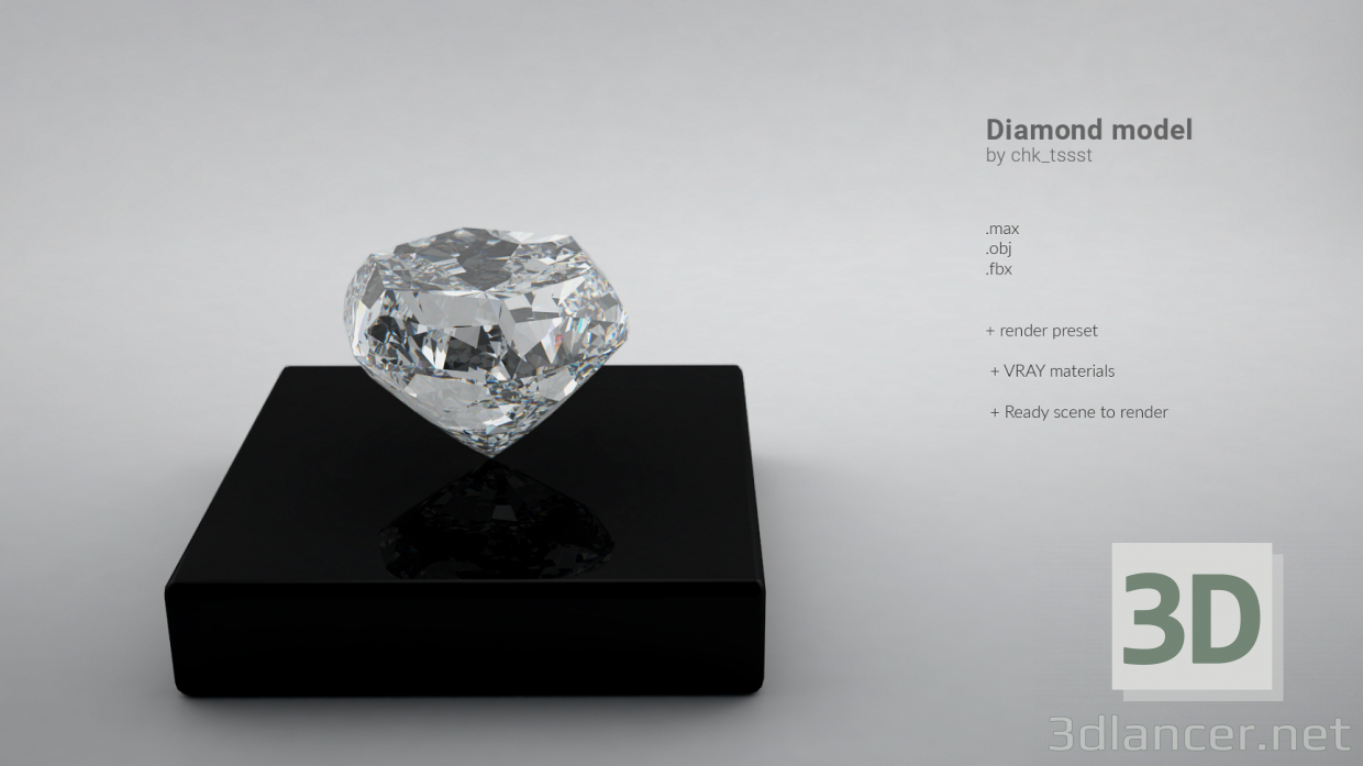 3d model Modelo diamante - vista previa