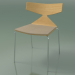 3D Modell Stapelbarer Stuhl 3710 (4 Metallbeine, mit Kissen, Natürliche Eiche, CRO) - Vorschau