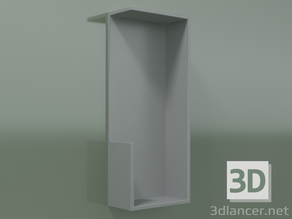 modello 3D Mensola verticale (90U19002, Silver Grey C35, L 24, P 12, H 60 cm) - anteprima