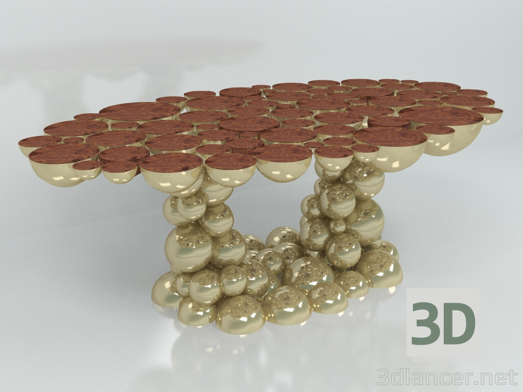 modello 3D Tavolo Newton (oro) - anteprima