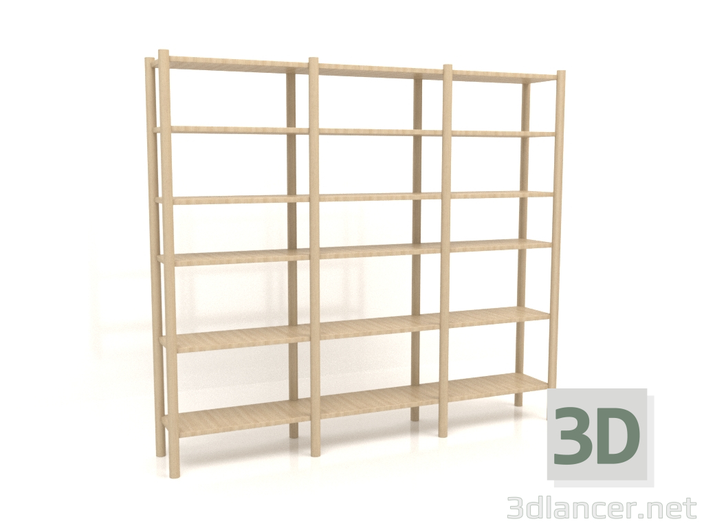 3 डी मॉडल रैक (1800х300х1600, लकड़ी सफेद) - पूर्वावलोकन