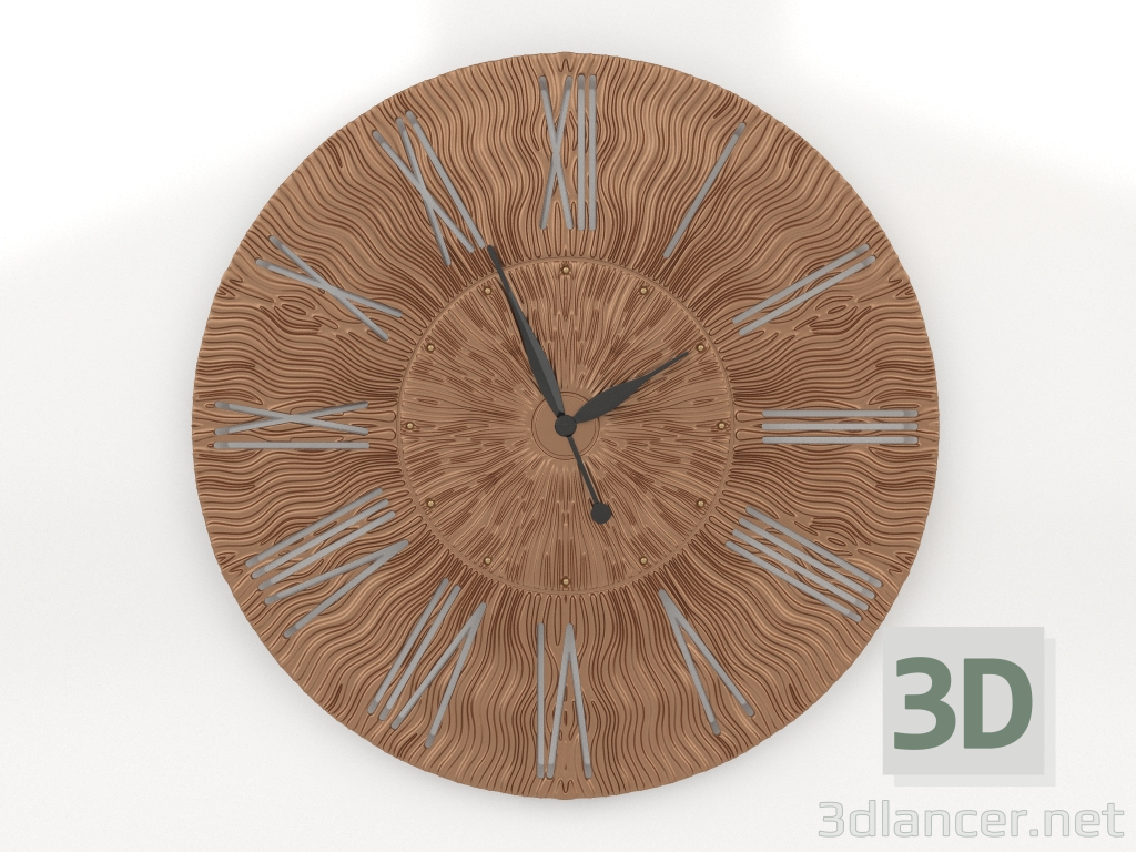 3 डी मॉडल दीवार घड़ी ट्विंकल (कांस्य) - पूर्वावलोकन