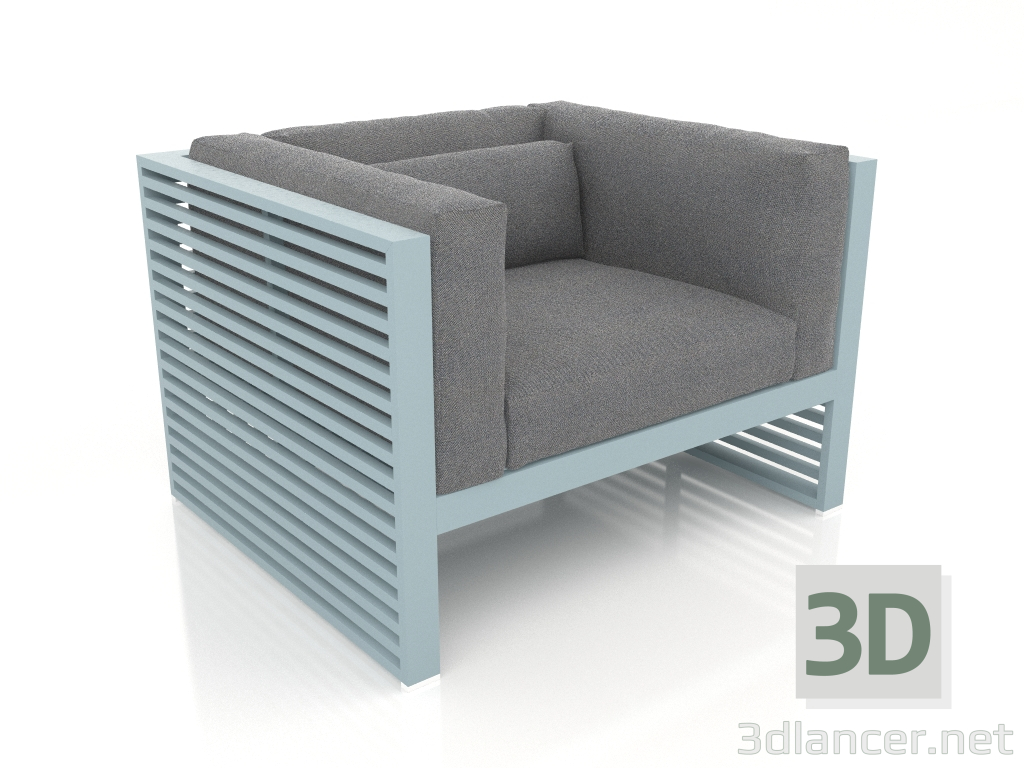 3d model Lounge chair (Blue gray) - preview