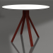 modèle 3D Table à manger ronde sur pied colonne Ø90 (Rouge vin) - preview