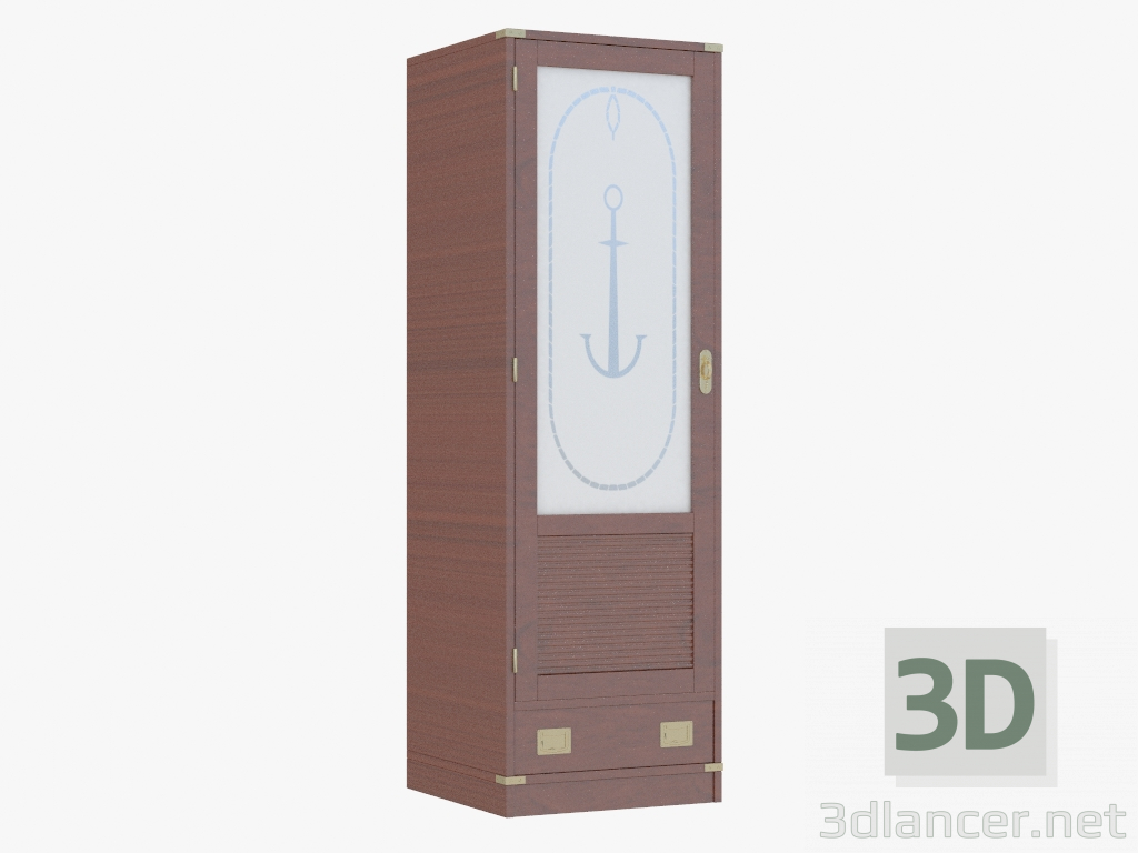3d модель Шкаф со стеклянной дверцей – превью