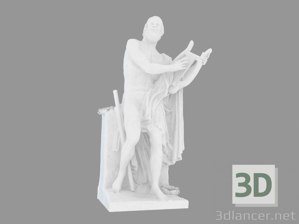 3d модель Мармурова скульптура Homer – превью