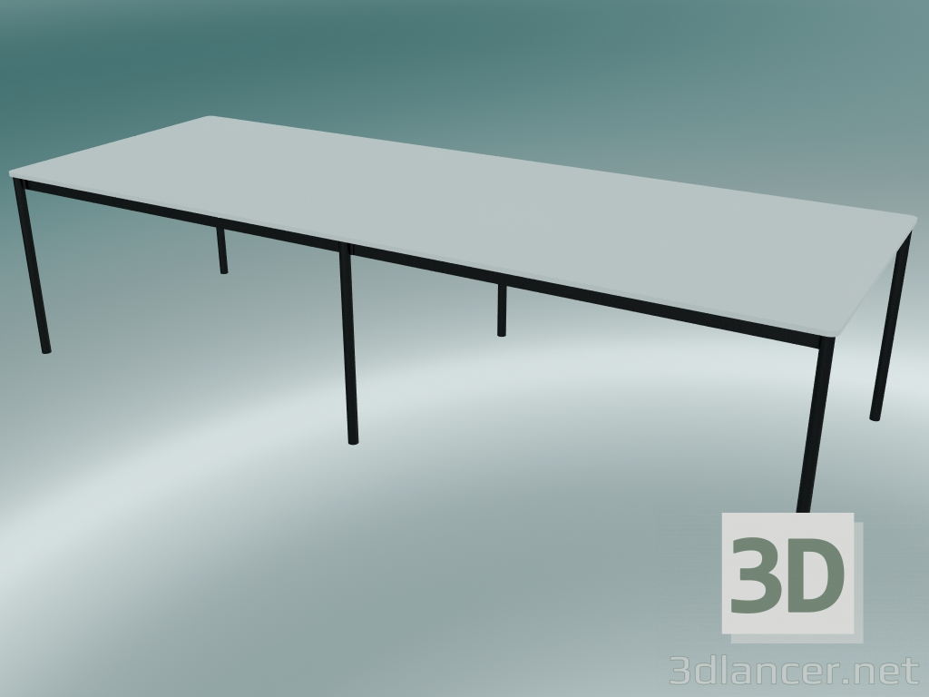 modello 3D Tavolo rettangolare Base 300x110 cm (Bianco, Nero) - anteprima
