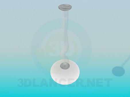 modello 3D Lampada con plafonom rotondo - anteprima