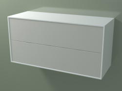 Ящик двойной (8AUDCA01, Glacier White C01, HPL P02, L 96, P 36, H 48 cm)