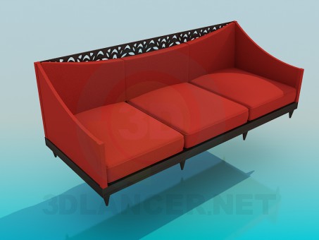 modello 3D divano con intagliato - anteprima