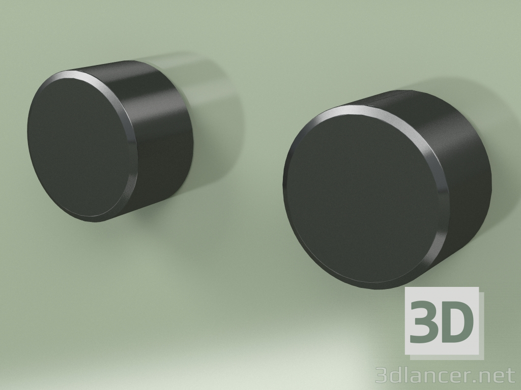 3d model Wall-mounted set of 2 mixing shut-off valves (16 63 V, ON) - preview