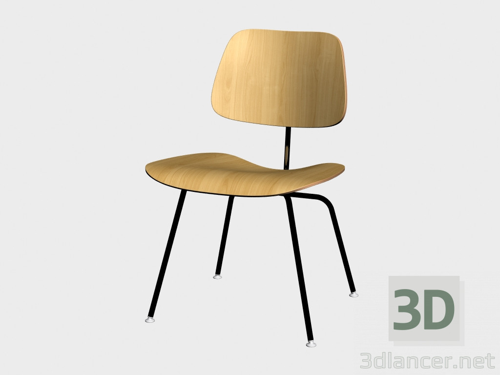 3D Modell Stuhl Sperrholz Gruppe DCM (hell) - Vorschau