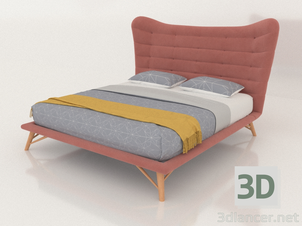 3d модель Кровать Venezia 180х200 (коралловый) – превью