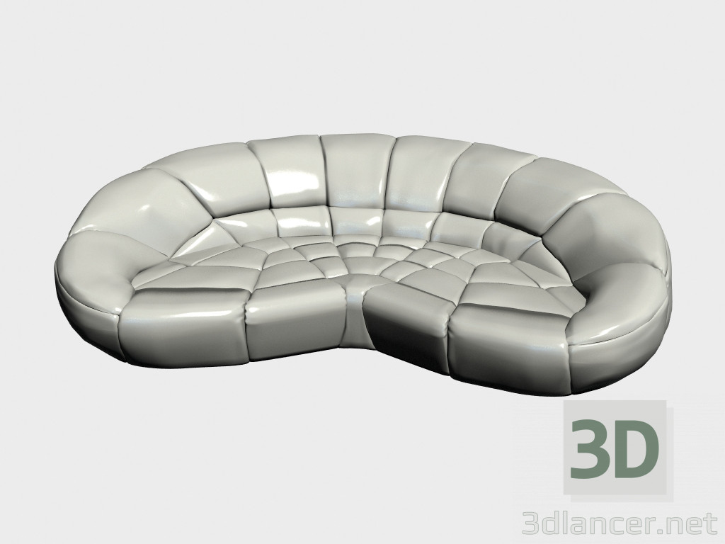 3 डी मॉडल Диван полукруглый सोफे Z135 - पूर्वावलोकन