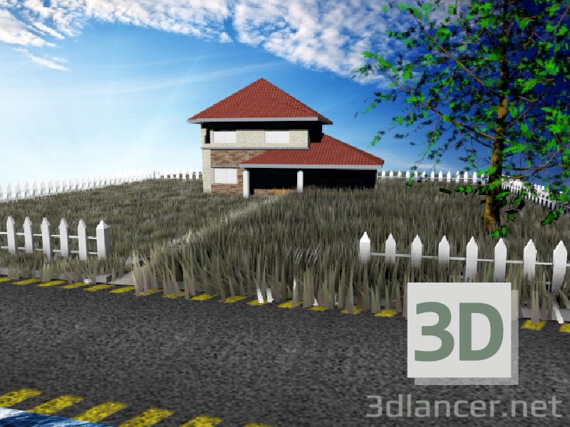 modèle 3D Juste une maison - preview