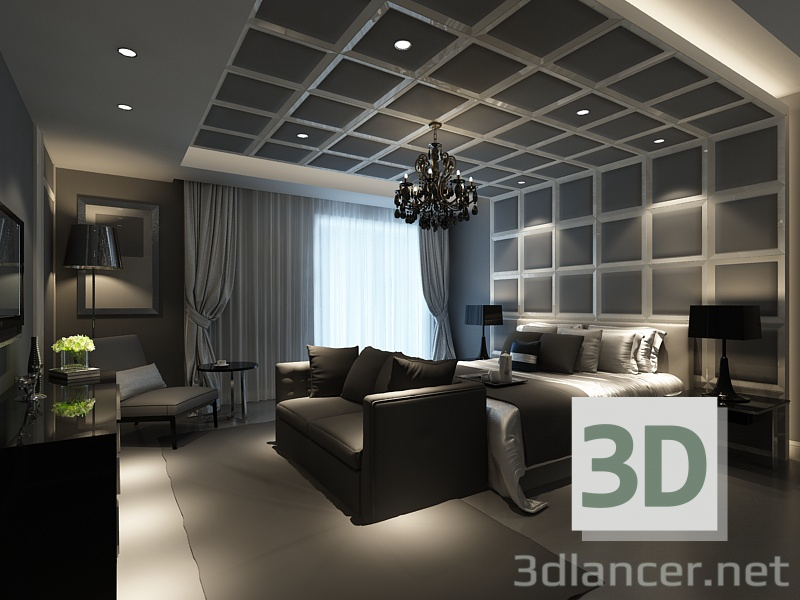 3d model bedroom - preview