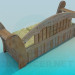 modello 3D Divano in legno - anteprima