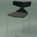 3d model Stackable chair 3710 (4 metal legs, with cushion, Black, CRO) - preview