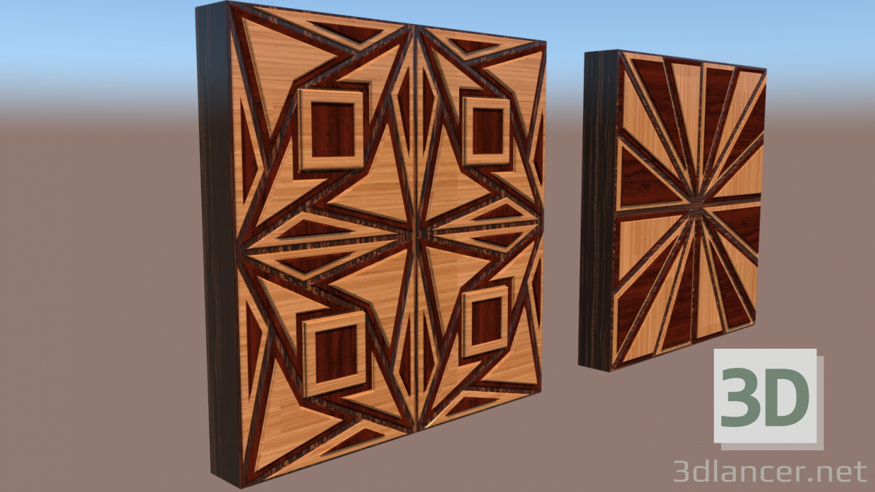 3d model Wooden 3d panels - preview