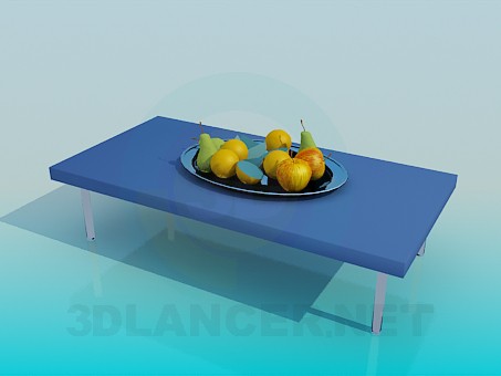 3d модель Столик з фруктами – превью