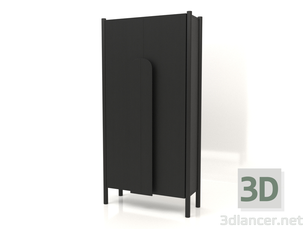3D modeli Uzun kulplu gardırop W 01 (800x300x1600, ahşap siyah) - önizleme