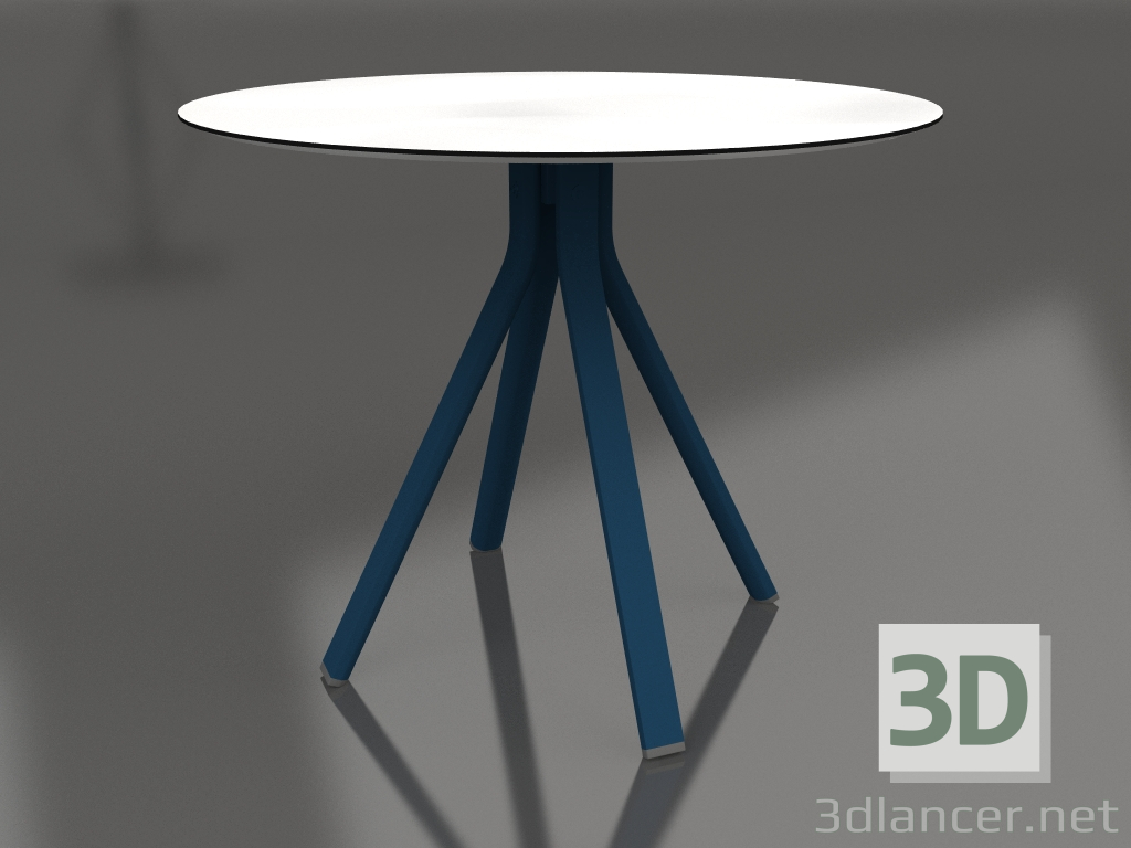 Modelo 3d Mesa de jantar redonda com perna de coluna Ø90 (azul cinza) - preview