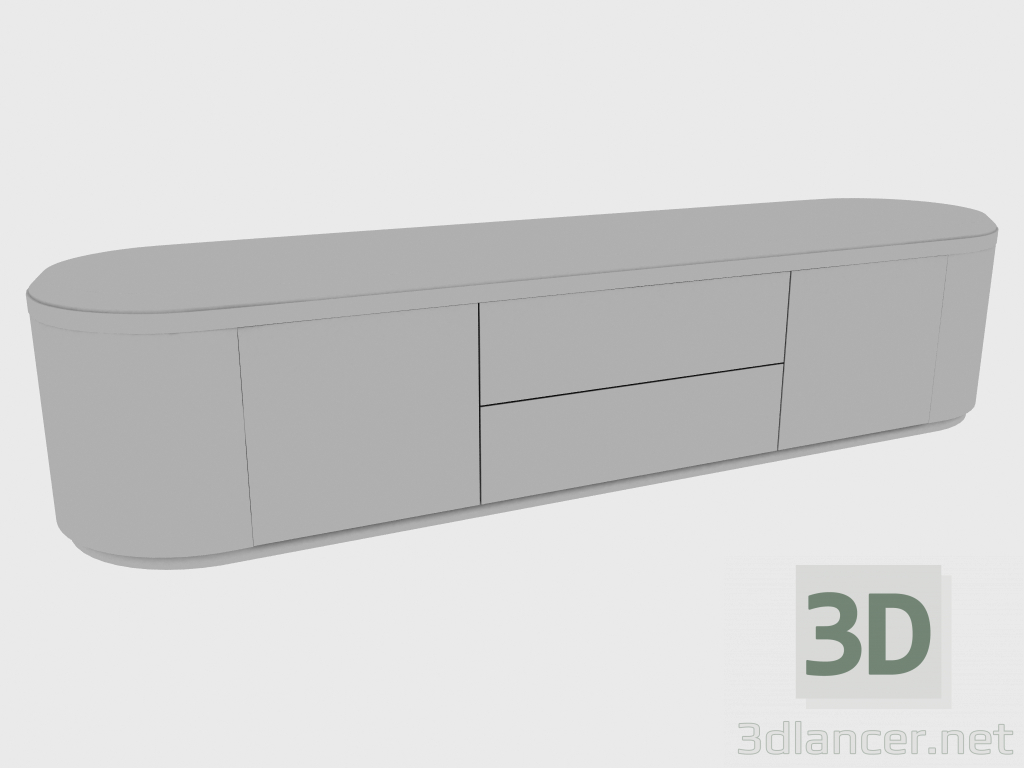 modello 3D Armadietto basso GORDON LOW LISCIO (250x55xH56) - anteprima