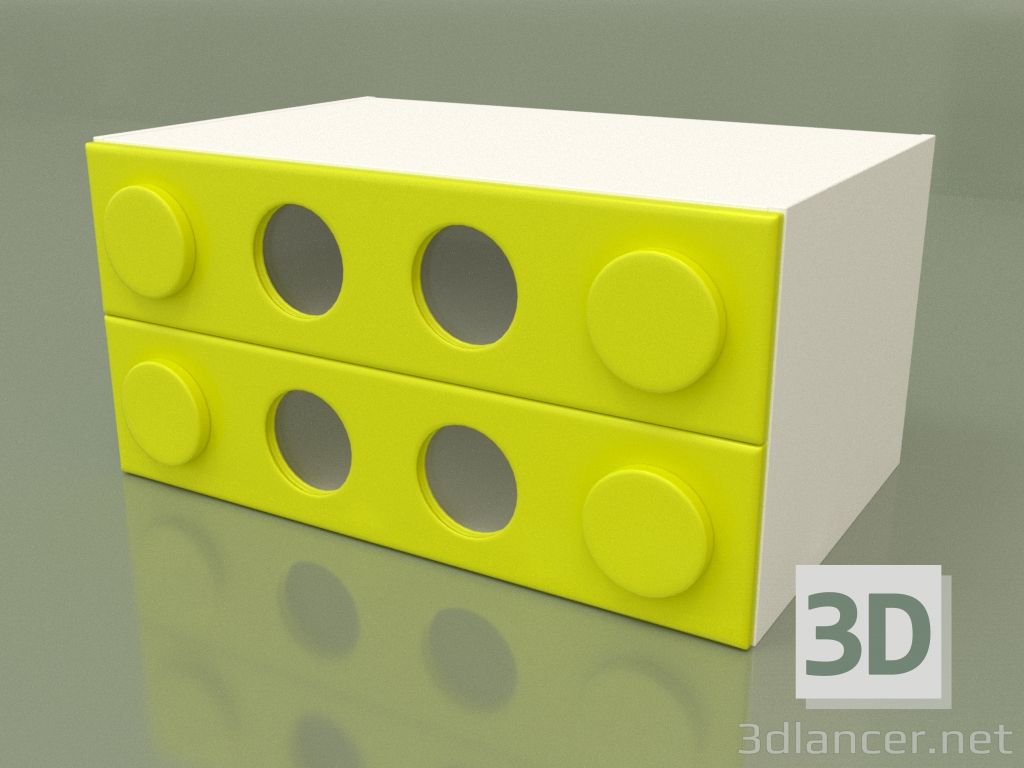 modello 3D Cassettiera piccola (Lime) - anteprima