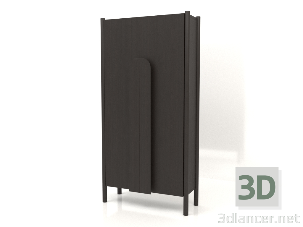 3D Modell Garderobe mit langen Griffen B 01 (800x300x1600, Holzbraun dunkel) - Vorschau