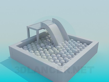 3D modeli Küçük çocuklar için topları ile slayt - önizleme