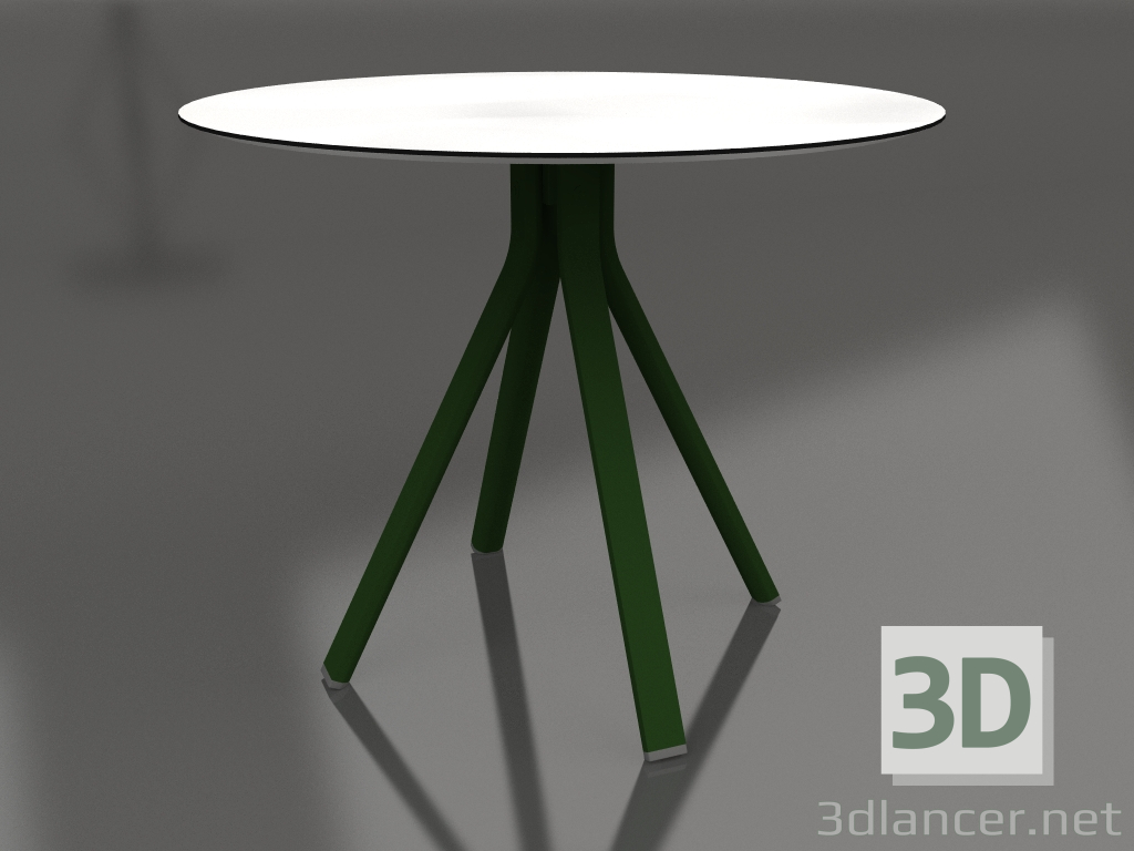 modèle 3D Table à manger ronde sur pied colonne Ø90 (Vert bouteille) - preview