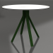 Modelo 3d Mesa de jantar redonda com perna de coluna Ø90 (verde garrafa) - preview