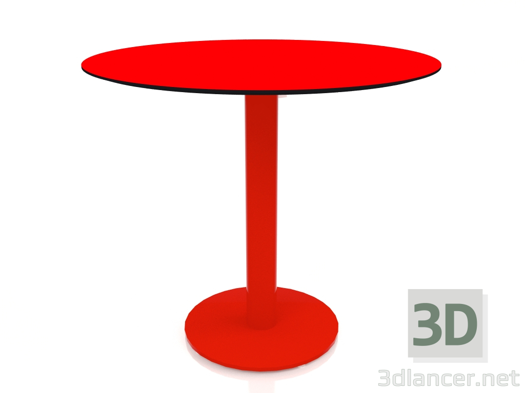 modello 3D Tavolo da pranzo su gamba colonna Ø80 (Rosso) - anteprima