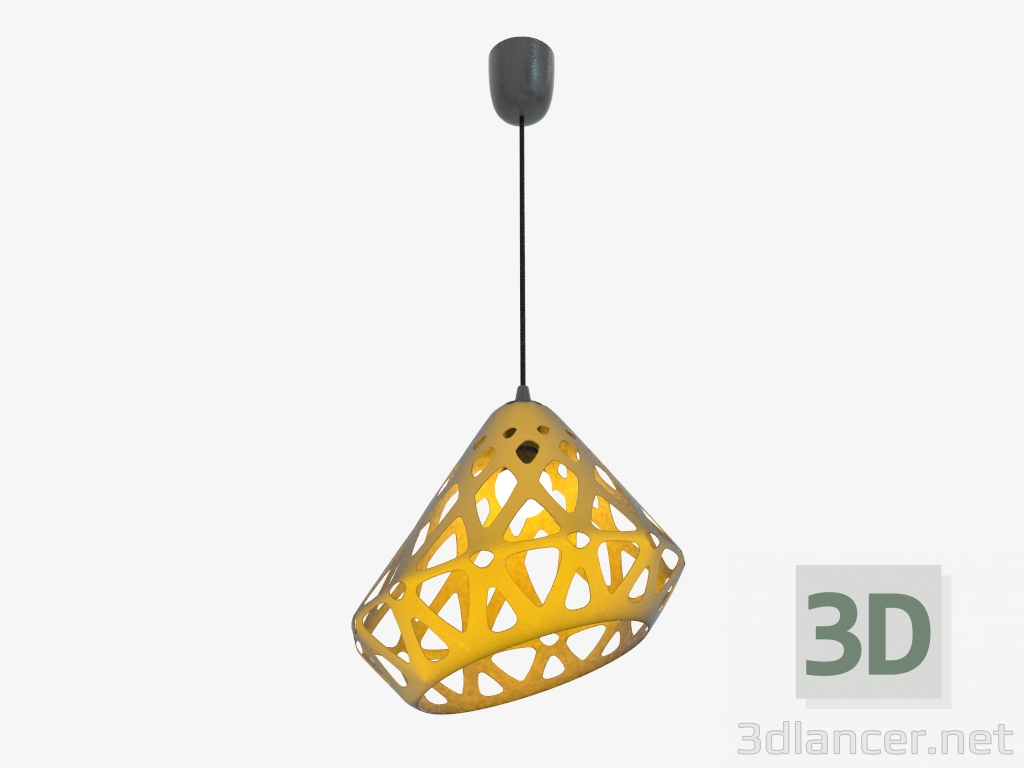 3D modeli Lamba asılı (sarı 2.1 siyah tel karanlık) - önizleme