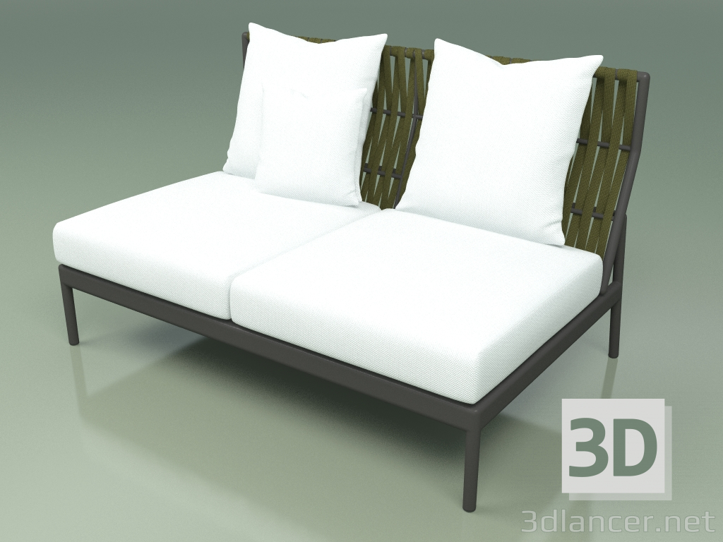 modèle 3D Module canapé central 106 (Ceinture Olive) - preview