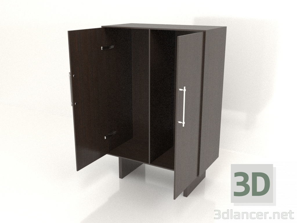 modèle 3D Armoire W 02 (800x400x1200 ouverte, bois marron) - preview