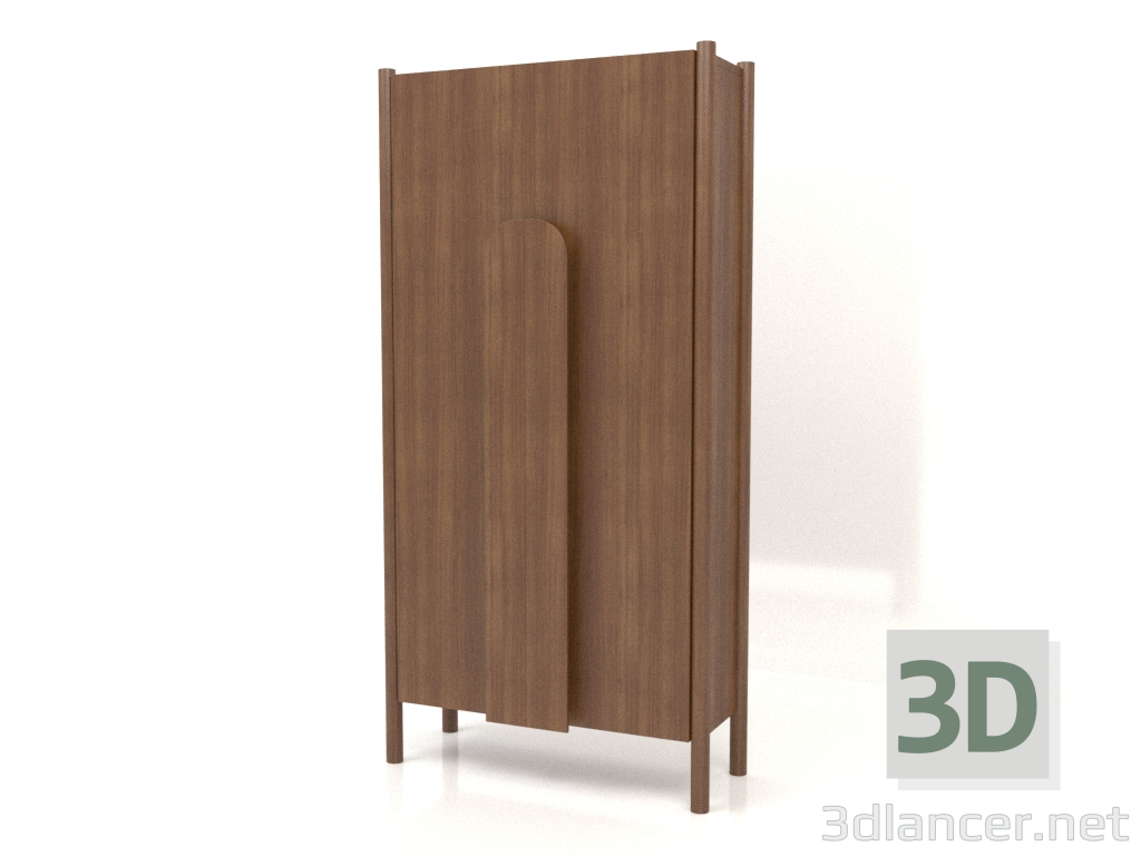3D Modell Garderobe mit langen Griffen B 01 (800x300x1600, Holzbraun hell) - Vorschau