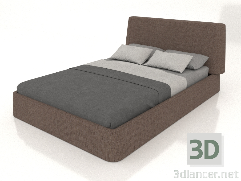 3d модель Ліжко двоспальне Picea 1400 (коричневий) – превью