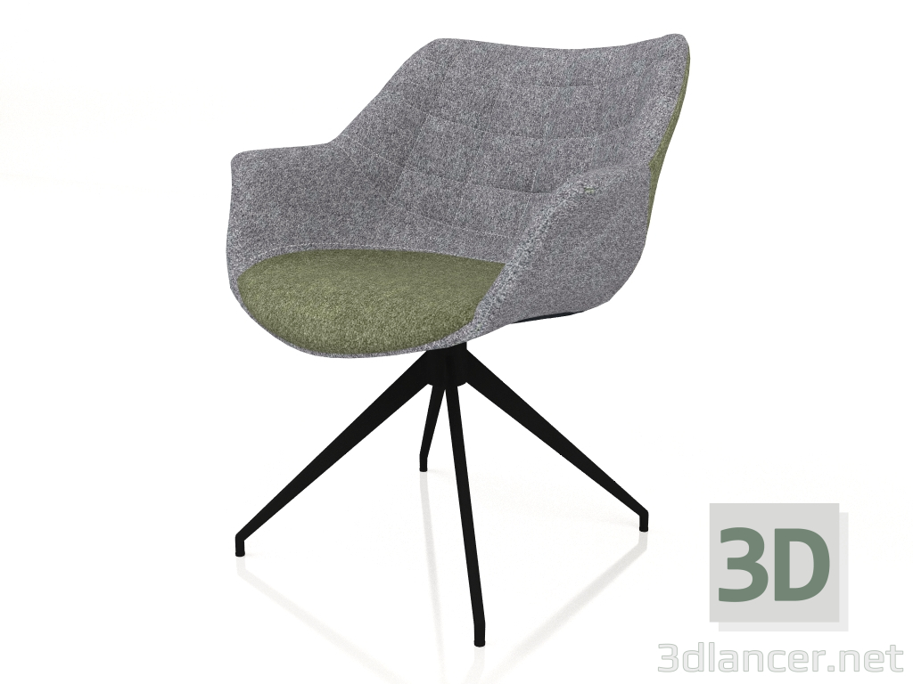 modello 3D Sedia girevole Doulton (verde) - anteprima