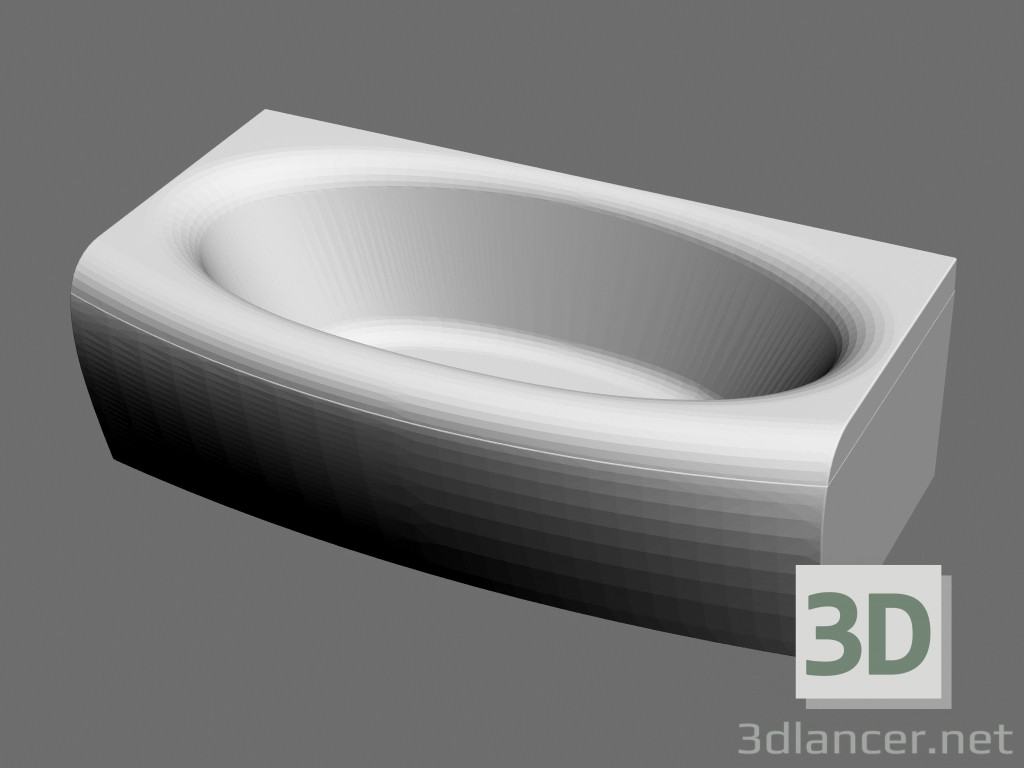 3D Modell Rechteckige Badewanne Evolution c Platten (180h 102) - Vorschau