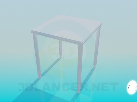 modèle 3D Guéridon carré - preview