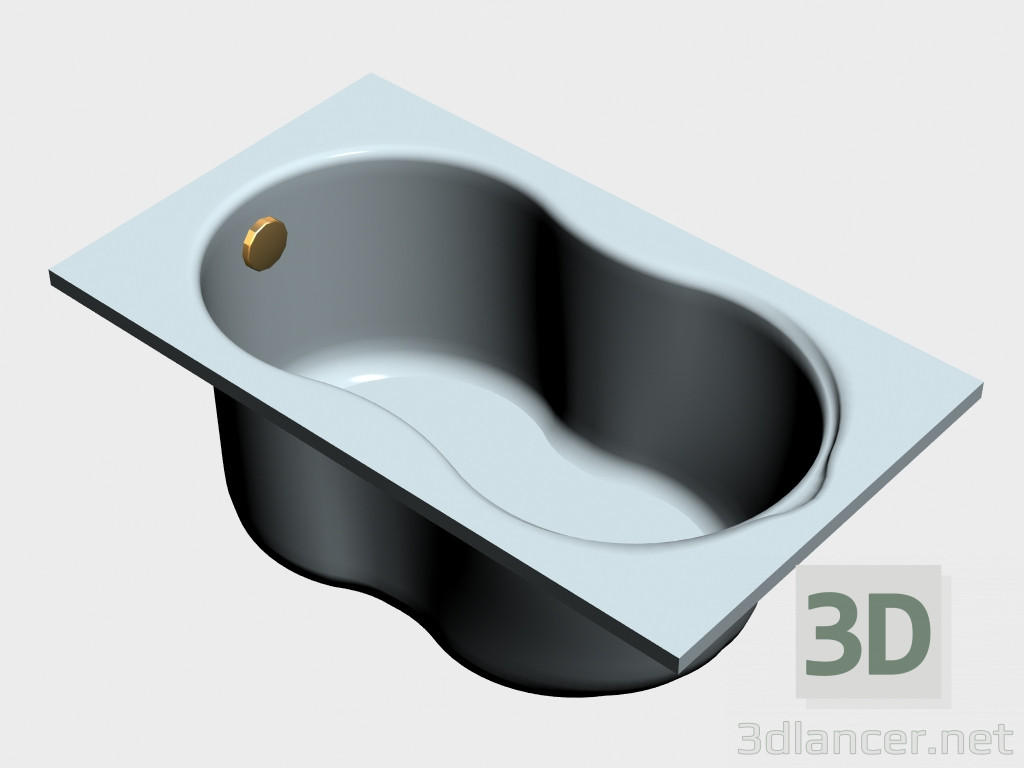 modello 3D Vasca da bagno acrilica Lilia (120 x 70) - anteprima