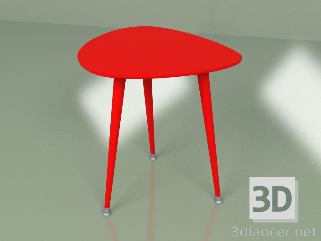 3 डी मॉडल साइड टेबल ड्रॉप मोनोक्रोम (लाल) - पूर्वावलोकन