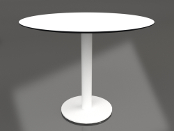 Table à manger sur pied colonne Ø90 (Blanc)