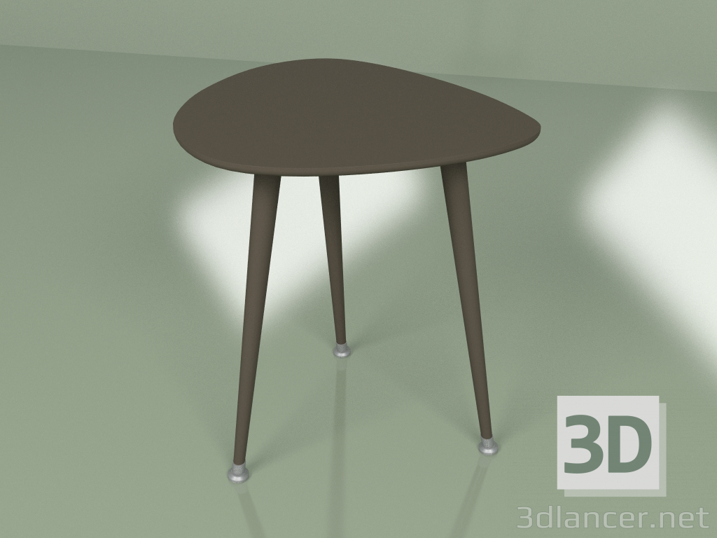 modello 3D Tavolino Drop monocromatico (marrone scuro) - anteprima