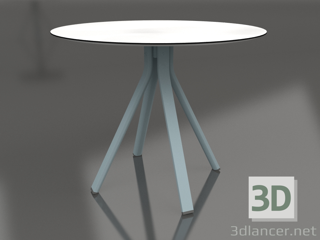 modèle 3D Table à manger ronde sur pied colonne Ø90 (Bleu gris) - preview