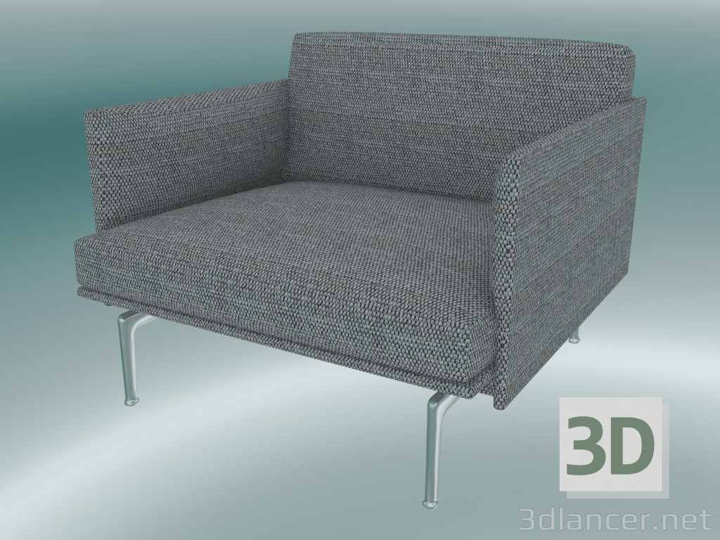 3D Modell Armchair Outline (Vancouver 14, Aluminium poliert) - Vorschau